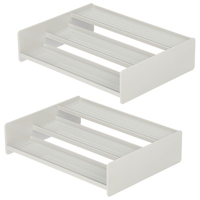 mDesign Plastic 3-Tier Bathroom Organizer Shelf for Vitamins, 2 Pack