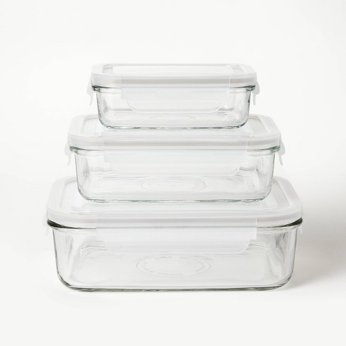 6pc (set Of 3) Glass Food Storage Container Set Clear - Figmint™ : Target