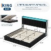 Bed Frame with Lift Up Storage, Upholstered Velvet Bed with Storage Headboard, No Box Spring Needed, Solid Wood Slats - 2 of 4