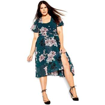 City Chic  Women's Plus Size Antonia Dress - Emerald - 12 Plus : Target