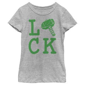 Girl's Marvel St. Patrick's Day Thor Luck T-Shirt - 1 of 4