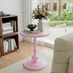 PINMOCO Vintage Round Metal End Table for Bedroom/Living Room - 1 of 4