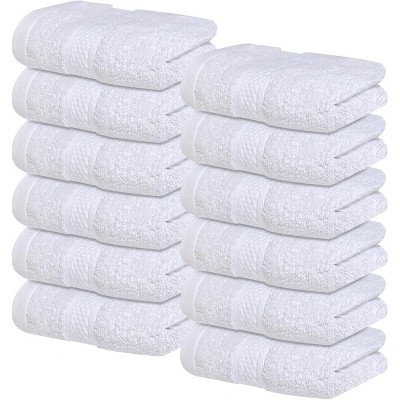 12-Pack Luxury Wash Cloths for Showering, 100% Cotton Soft and Absorbent Face Tow