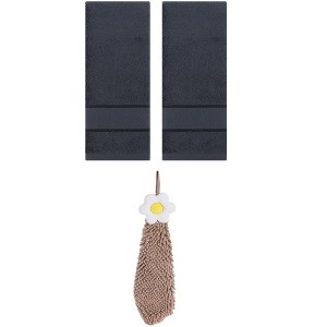 REGALWOVEN 3 Pcs Soft Absorbent Hand Towel Bathroom Decorative Set - 1 of 4