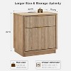 SinCiDo Modern 23" Fluted Nightstands Set of 2 with Charging Station, 2 Storage Drawers Bedside Tables for Bedroom, Living Room - 3 of 4