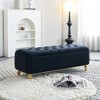 Okak Modern Luxury Flip Top Deep Button Ottoman Bench with Gold Decor & Metal Legs,Upholstered Storage Bench for Living Room,Bedroom - 3 of 4