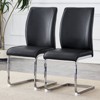 FONTOI 2PCS Arch Dining Chairs with High Resilience, Dining Chair with Arched Metal Legs for Living Room, Black&Silver, 21.6"*39"*17.3" - 2 of 4