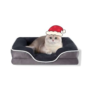 LAOTIES 28'' Orthopedic Dog Bed,Egg Crate Foam Pet Sofa with Removable Washable Cover - 1 of 4