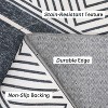 Modern Runner Rug Washable Area Rug Bordered Rugs Modern Runner Rug Non-Slip Area Rug Small Accent Geometric Throw Rugs Floor Carpet - 3 of 4