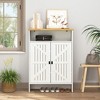 TiramisuBest Modern Minimalist MDF Shoe Cabinet - The sliding door design adds a touch of fashion to your home - White MDF Design - 4 of 4