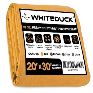 WHITE DUCK Heavy Duty Canvas Tarp, 18 oz Water-Resistant Cotton with Reinforced Edges & Stainless Steel Grommets - 1 of 4