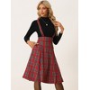 INSPIRE CHIC Women's Christmas Plaid Midi Tartan Pinafore Skirt - 4 of 4