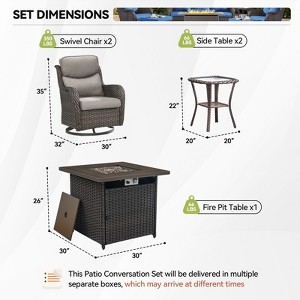 Gymojoy  Outdoor 5 Inch Gliders Chairs with Fire Pit Table Patio Funiture - 1 of 4