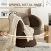 Lirago Brown Swivel Accent Chair Modern Upholstered Barrel Chair with 360 degrees Swive - 2 of 4