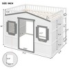 VYNXARIA Full Size House Loft Bed With Ladder，White+Gray Frame - 3 of 4