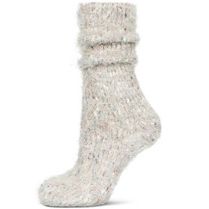 Memoi Women's Metallic Snowlight Slouch Multicolor Knit Sock - 1 of 4