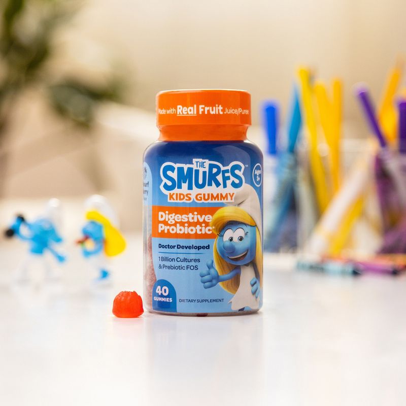 Smurfs Digestive Probiotic Kids Vitamin Gummies, Smurfs Berry Flavored, 40ct, 5 of 8