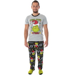 Seven Times Six Dr. Seuss GRINCH 3 Piece Gift Pajama Set (Fleece Pants, Shirt, Socks) Black - 1 of 4