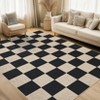 Nasitip Modern Checkerboard Pattern Area Rugs for Living Room Soft Low Pile Non-Sliping, Machine Washable - 3 of 4