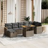 vidaXL 8 Piece Patio Sofa Set with Cushions - Gray Poly Rattan without Storage - 2 of 4