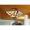 Chloe Lighting Farley Tiffany-Style Mission 2 Light Semi-Flush Ceiling Fixture 14" Shade - 3 of 3