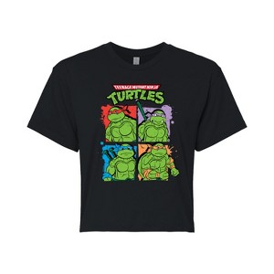 Women's - Teenage Mutant Ninja Turtles - Street Grid Cropped Graphic T-Shirt - 1 of 4