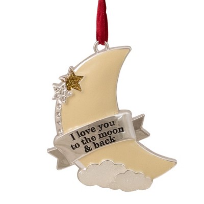 Northlight 3.25" Yellow "I Love You to the Moon and Back" Ornament with European Crystals