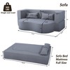 GDFStudio Shyra Modern Multi-Functional 79.53" Teddy Upholstered Convertible Full Size Sofa Bed with 2 Pillows - 3 of 4