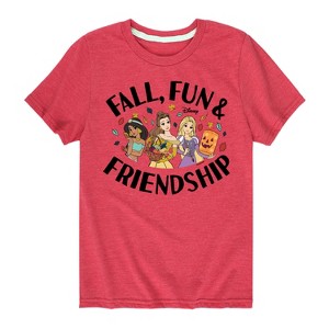 Girls' - Disney Princess - Fall, Fun & Friendship Short Sleeve Graphic T-Shirt - 1 of 4