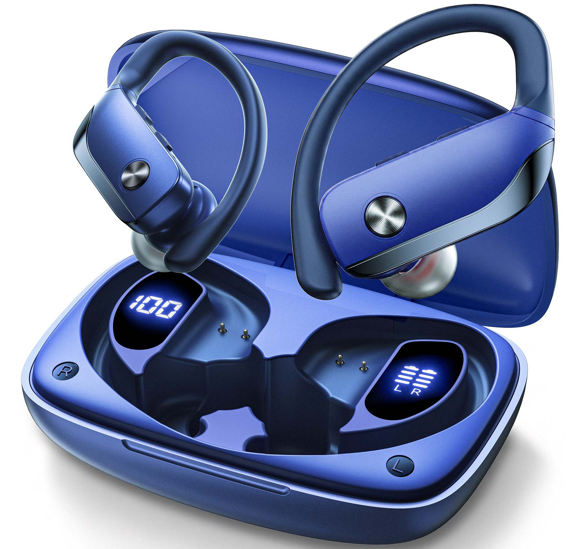 VEAT00L Wireless Earbuds Bluetooth 6.0 Sport 200Hrs Earhook 6 ENC Mic IP68 Waterproof Workout Running