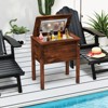 Tangkula Wooden Cooler for Patio 54 Quart Beverage Cooler w/ Handles Rustic Brown - 2 of 4