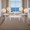 LeisureMod Velvet Dining Chair with Rattan Back, Set of 4 Side Kitchen Chair with Stainless Steel Base Euston Collection - 2 of 4