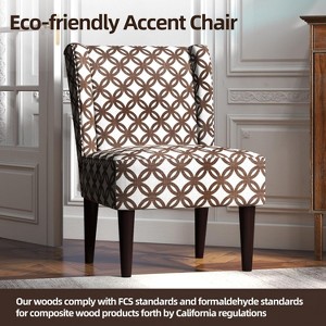 Bestier Mid Century Fabric Accent Chairs with Wing-back Brown - 1 of 4
