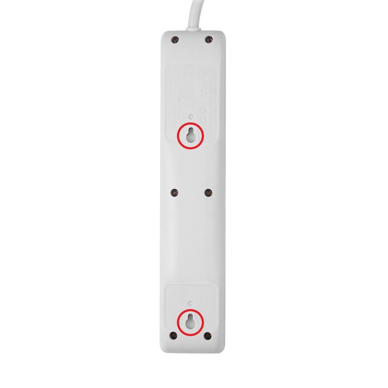 GE 6 Outlet Surge Protector 2&#39; Cord White, 5 of 8
