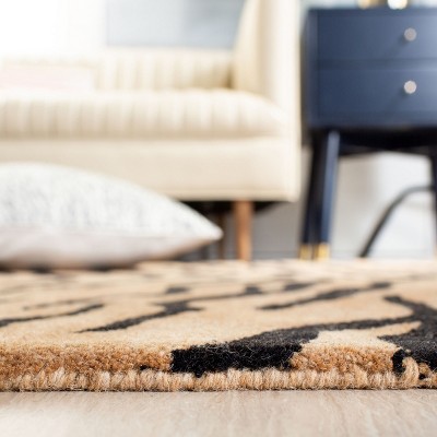 Handmade Black and Gold Tufted Wool Area Rug 3'6" x 5'6"