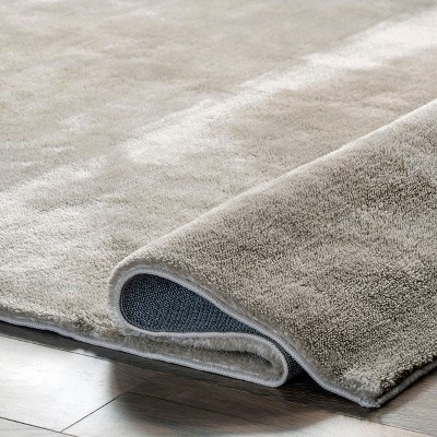 Beige Rectangular Washable Shag Area Rug