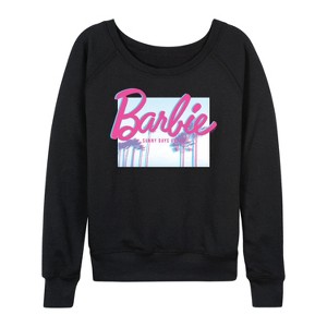 Women's - Barbie - Sunny Days Ahead Lightweight French Terry Wide Neck Long Sleeve Shirt - 1 of 4