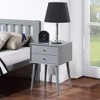 Modern Nightstand, Bedside Table With 2 Drawer & Solid Wood Legs, Multifunctional Side Table With Storage Space For Bedroom Dorm Small Spaces - 2 of 4