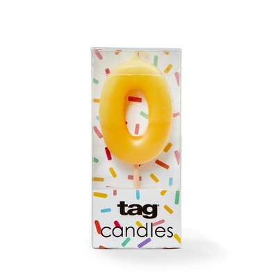 Tag Digit 0 Candle - Fun Cake Candle for Celebrations, 1.18" x 1.77", 0.07 hrs Burn Time, Easy Clean, Everyday Use