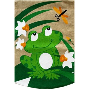 Happy Frog Burlap Summer House Flag 28" x 40" Briarwood Lane - 1 of 4