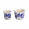 Sagebrook Home 2pc Chinoiserie Ceramic Indoor Outdoor Planter Pot Blue/White - 3 of 4