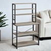 Coffee Bar, 31.5-Inch Baker's Rack for Kitchen with Storage, Featuring 6-Tier Kitchen Shelves and 6 Hooks, Ideal as a Microwave Stand - 3 of 3