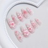 LOVELAY CREATIONS Pink Short Almond Press-On Nails with 3D Flower Pearls - 3 of 4