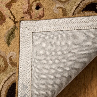 Elegance Gold Hand-Tufted Round Wool Area Rug - 6ft Diameter