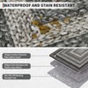 Washable Modern Bordered Bedroom Living Room Area Rugs, Geometric Non Slip Throw Carpet for Home Decor - 4 of 4