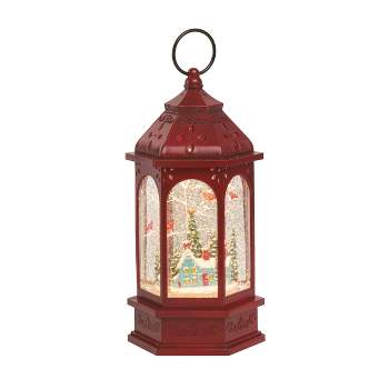 Transpac Artificial 9.5 in. Multicolored Christmas Light Up Glitz House Lantern