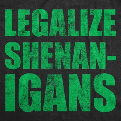 Мужские футболки Crazy Dog T-Shirts, Inc. Mens Funny T Shirts Legalize Shenanigans Sarcastic St Patricks Day Tee for Men - Crazy Dog Men's T Shirt for Saint Patrick's Day Black S — фото 2
