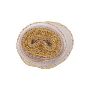 Unique Bargains Ribbon Gold-Edged Fishtail Organza Simple Style Polyester 354.33"x1.57" 1 Pc - 1 of 3
