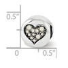 Black Bow Jewelry Sterling Silver with Pearly Crystals June Heart Clarity Bead Charm - 3 of 4