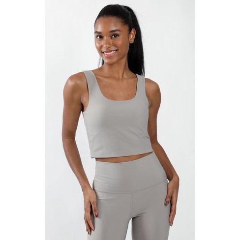 90 Degree By Reflex Interlink Ribbed Scoop Neck Cropped Tank Top - Frozen  Beach - Large : Target